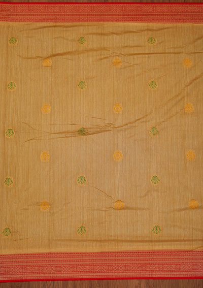 Gold Zariwork Raw Silk Designer Saree - koskii