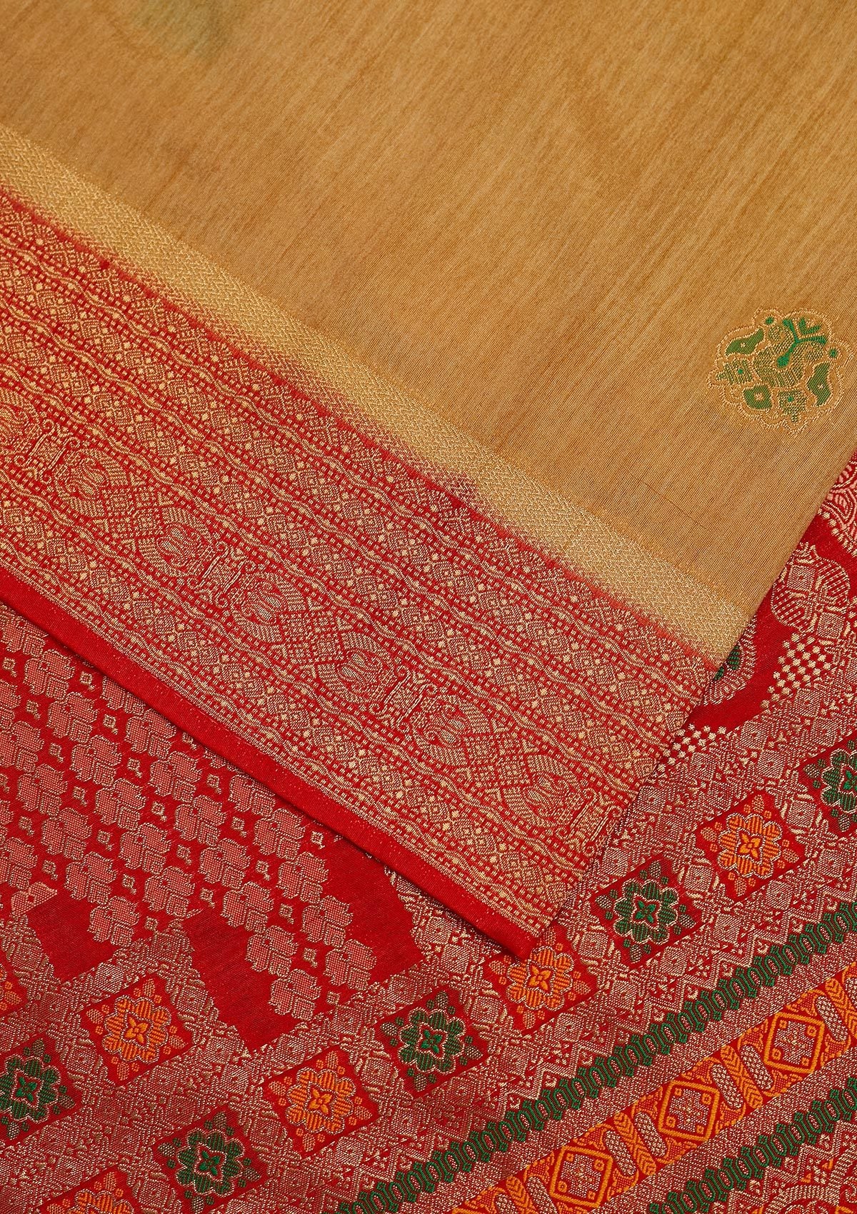 Gold Zariwork Raw Silk Designer Saree - koskii