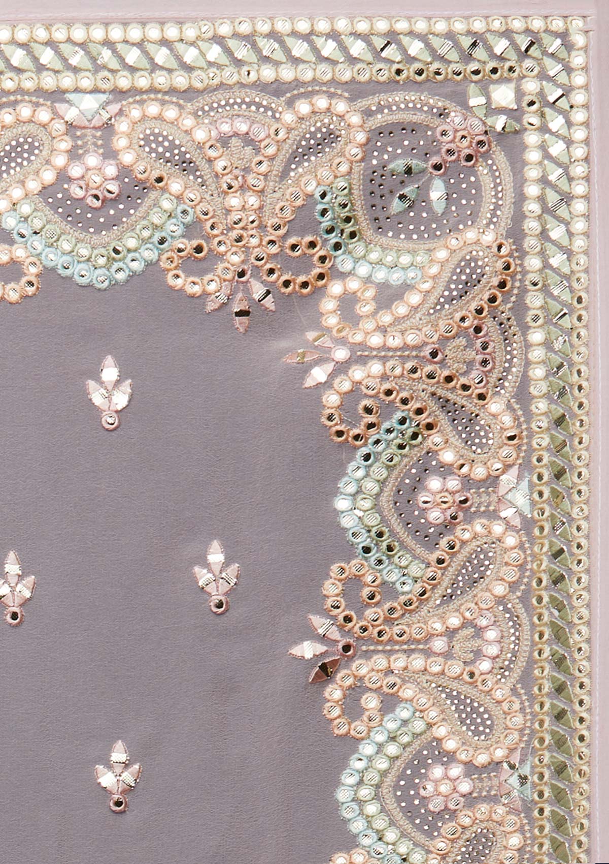 Baby Pink Gotapatti Georgette Designer Saree - Koskii