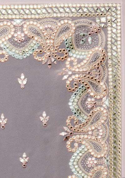 Baby Pink Gotapatti Georgette Designer Saree - Koskii