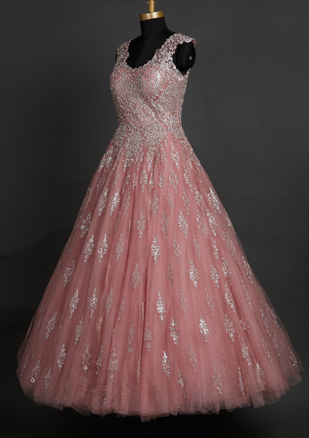 Baby Pink Georgette Long Dress
