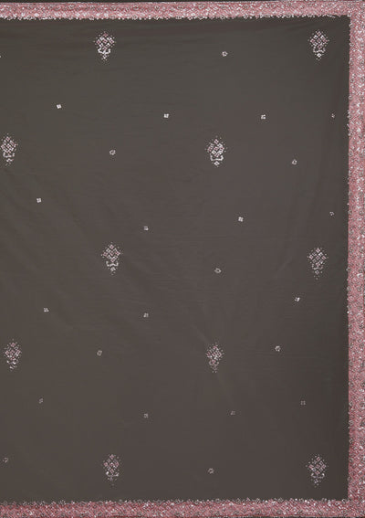 Baby Pink Silver Stonework Net Designer Lehenga - Koskii
