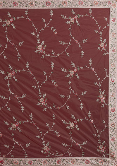 Baby Pink Stonework Velvet Designer Semi-Stitched Lehenga - koskii
