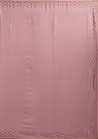 Baby Pink Swarovski Semi Crepe Designer Saree - koskii