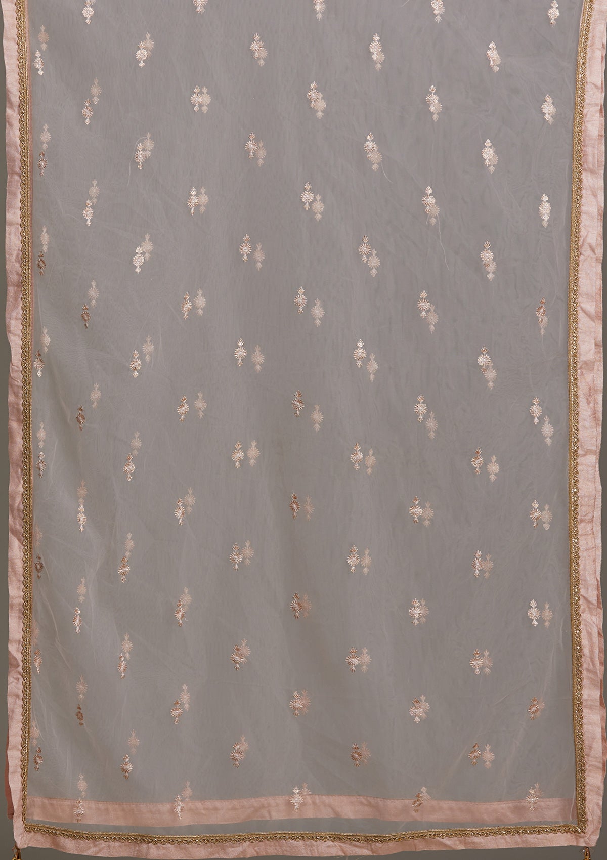 Baby Pink Threadwork Chiffon Lehenga-Koskii