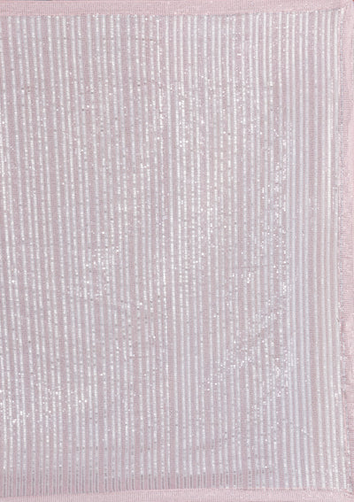 Baby Pink Sequins Georgette Saree-Koskii