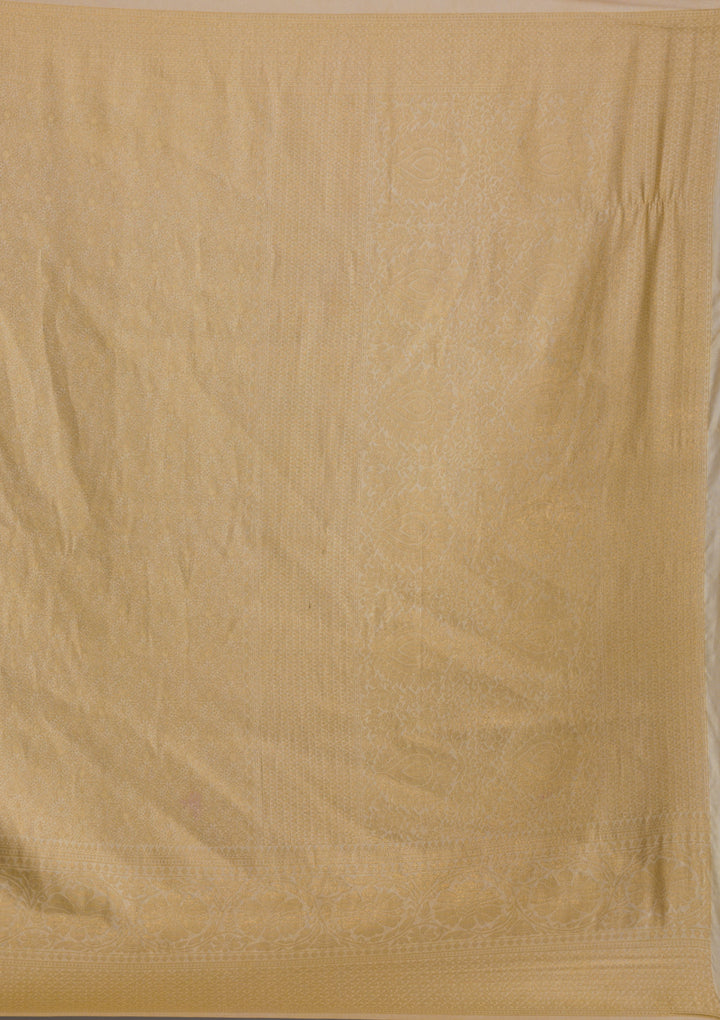 Beige Zariwork Art Silk Saree-Koskii