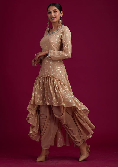 Beige Zariwork Georgette Designer Salwar-Suit - koskii