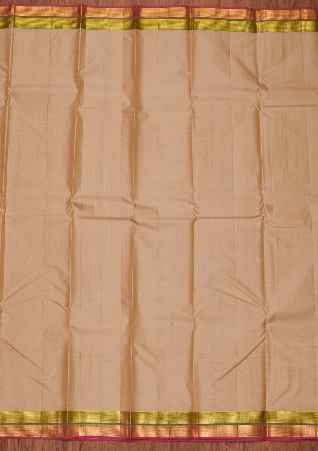 Beige Zariwork Pure Silk Designer Unstitched Saree - Koskii