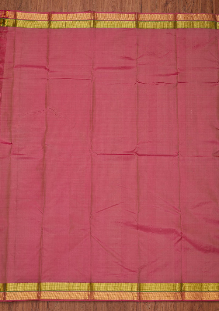 Beige Zariwork Pure Silk Designer Unstitched Saree - Koskii