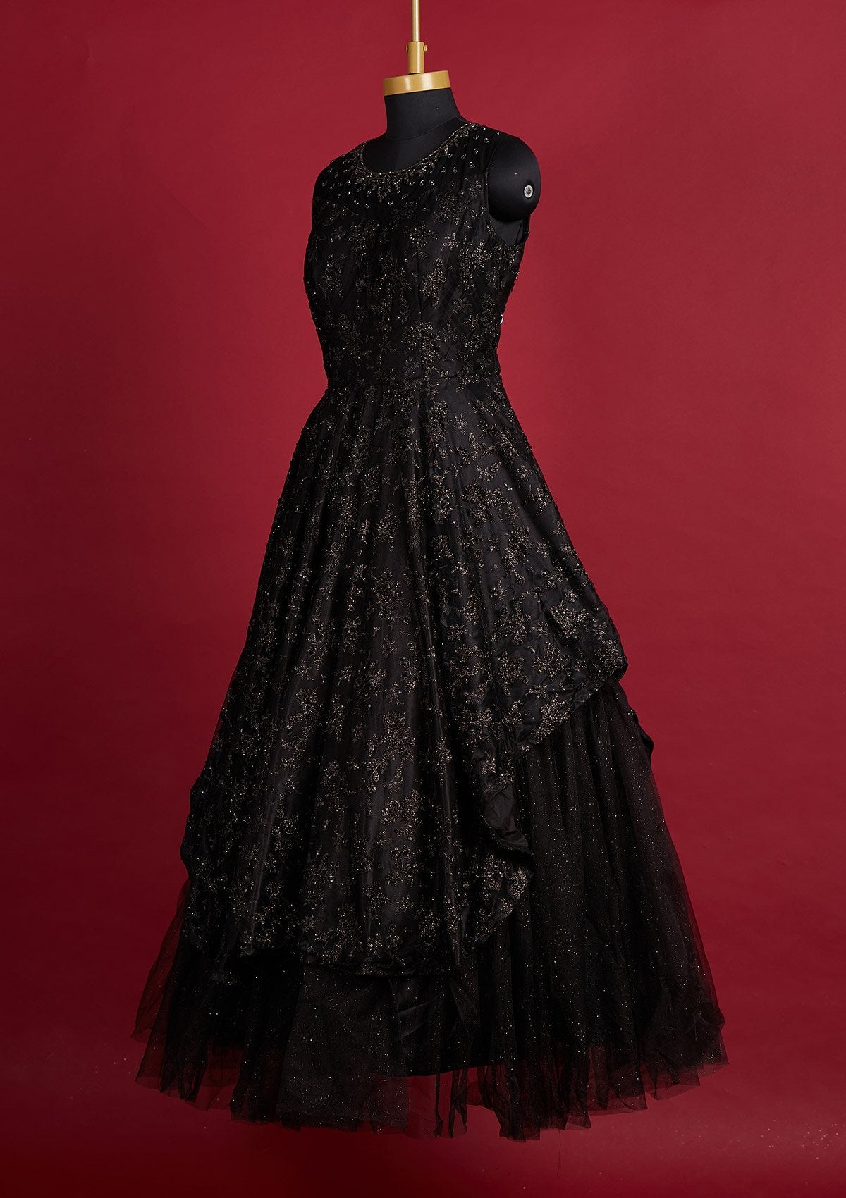 Harriet Sequin Gown  Black  Dressmezee