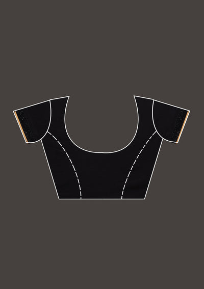 Black Sequins Georgette Saree - Koskii