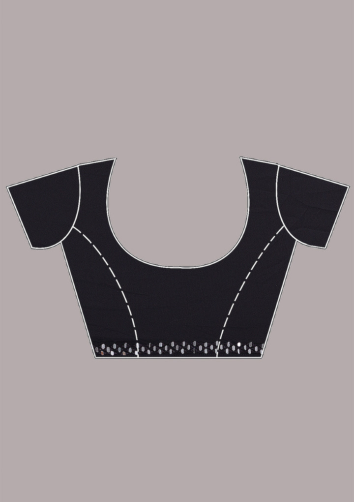 Black Sequins Georgette Saree-Koskii