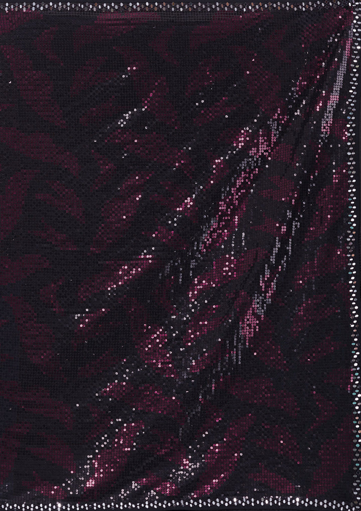 Black Sequins Georgette Saree-Koskii