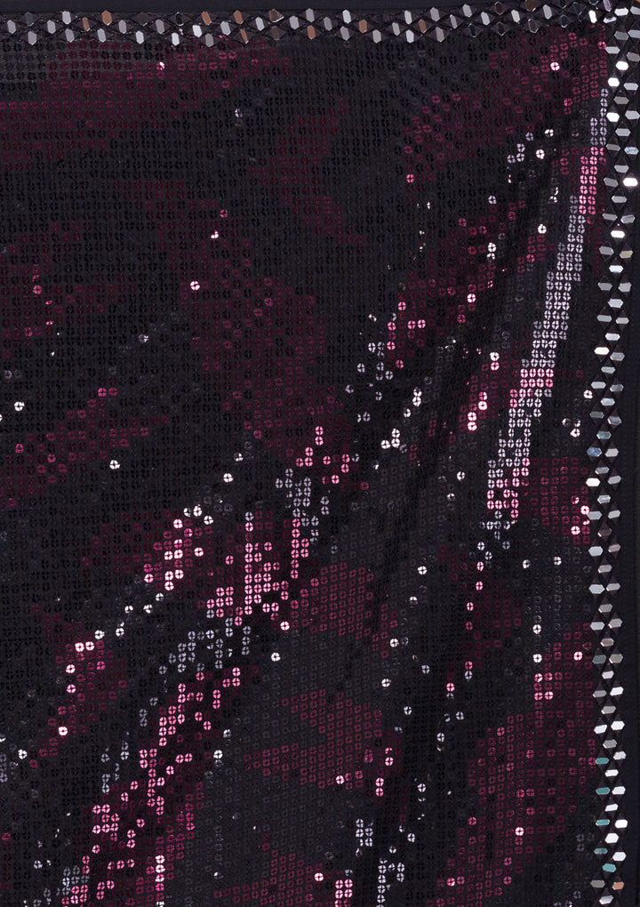 Black Sequins Georgette Saree-Koskii