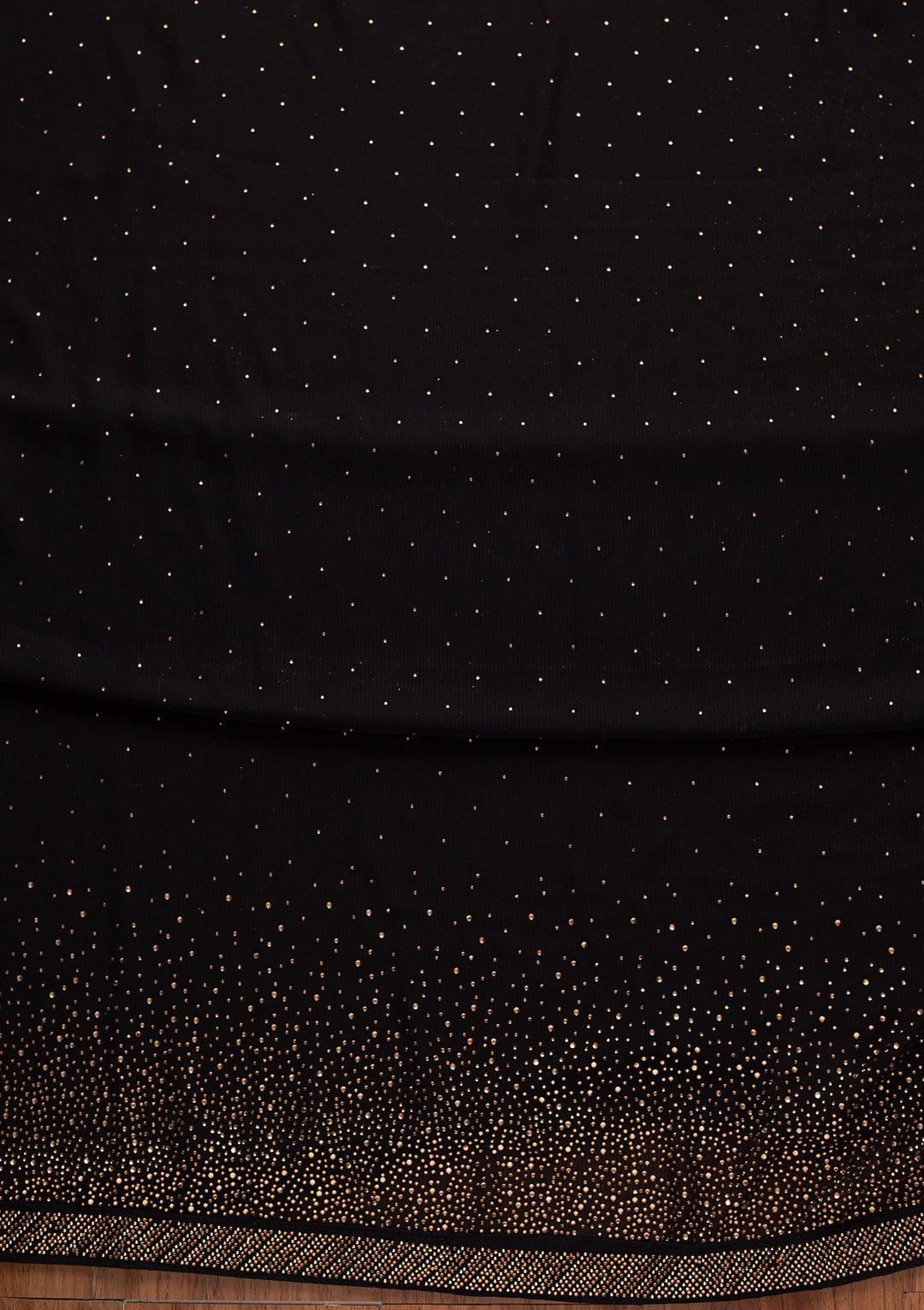 Black Swarovski Georgette Designer Unstitched Salwar Suit - koskii