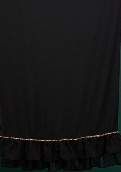 Black Threadwork Georgette Designer Salwar Suit - Koskii