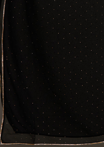 Black Threadwork Georgette Salwar Suit-Koskii