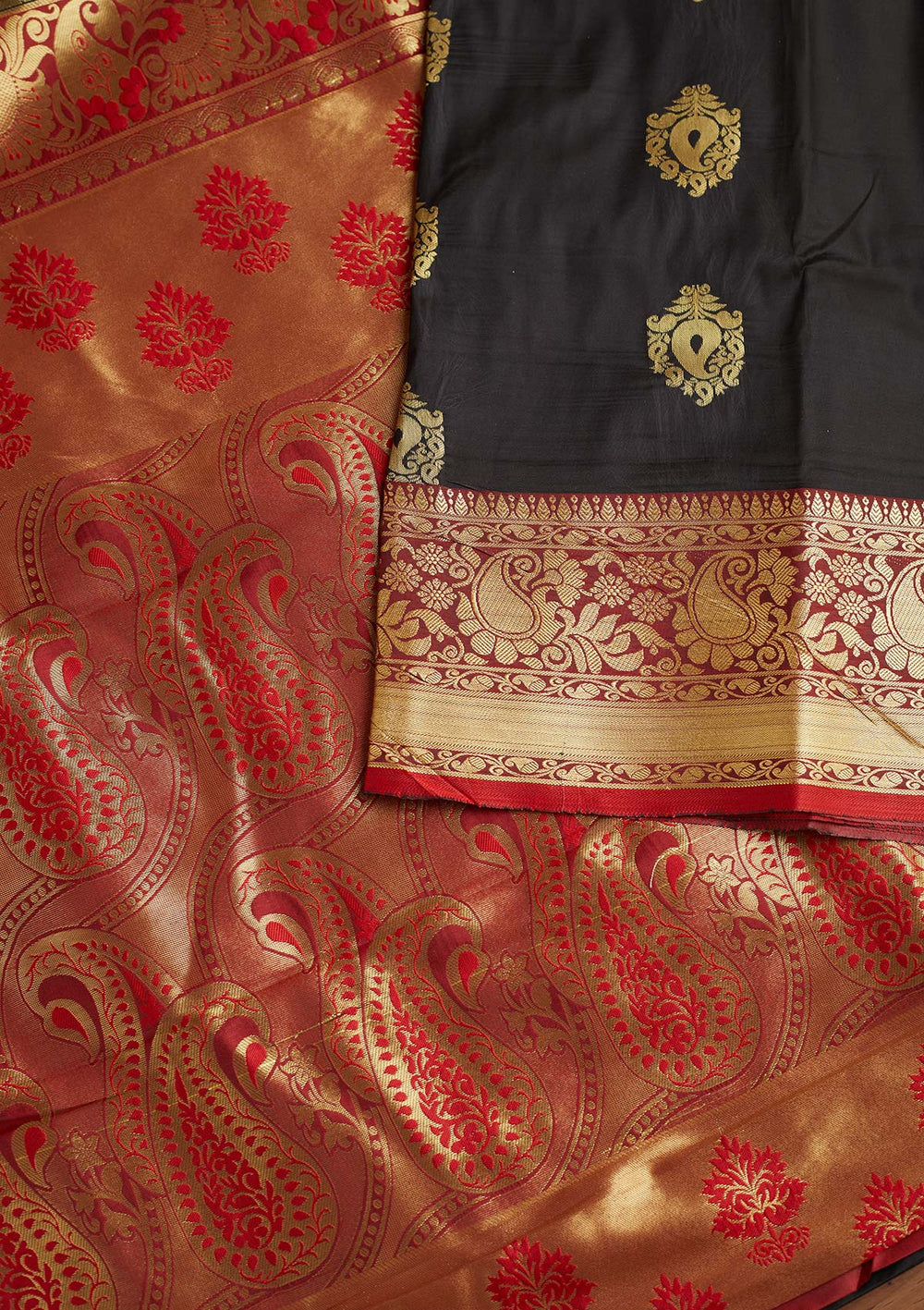 Rama Green Zariwork Art Silk Designer Saree - Koskii
