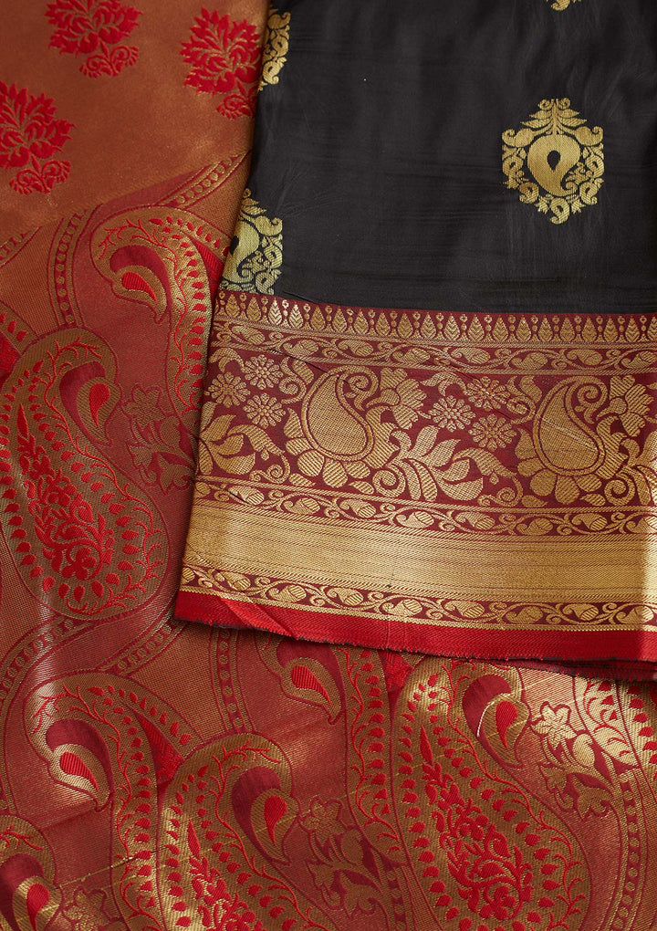 Rama Green Zariwork Art Silk Designer Saree - Koskii