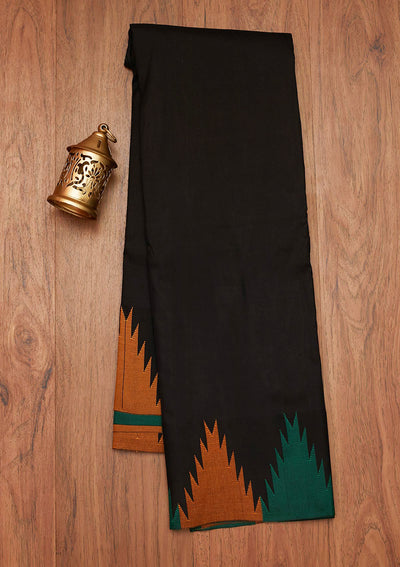 Black Zariwork Art Silk Saree- Koskii