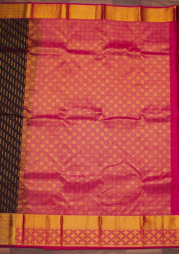 Black Zariwork Pure Silk Designer Saree - Koskii