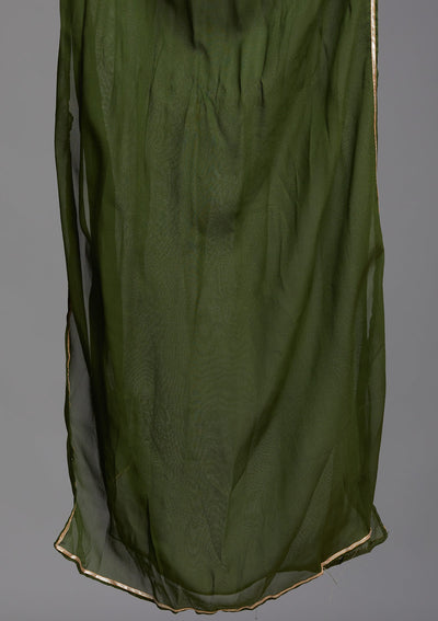 Bottle Green Sequins Georgette Designer Lehenga - Koskii
