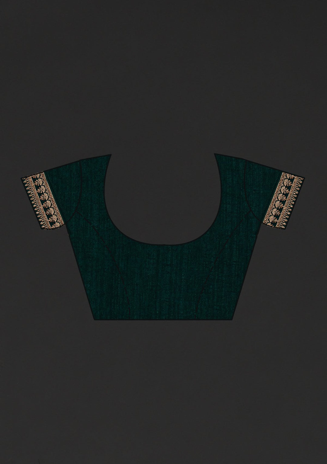 Bottle Green Stonework Raw Silk Designer Saree - koskii