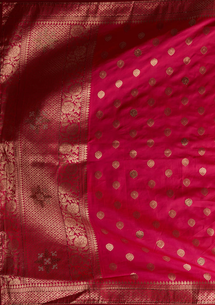 Bottle Green Swarovski Banarasi Designer Semi-Stitched Lehenga - koskii