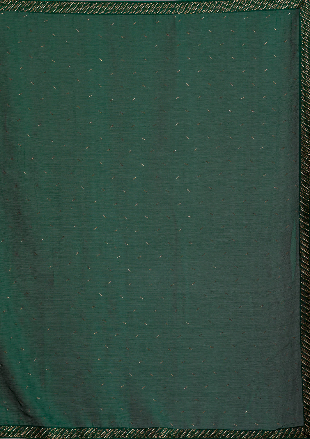 Bottle Green Swarovski Semi Crepe Saree-Koskii