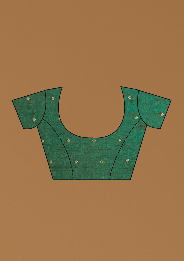 Bottle Green Zariwork Art Silk Designer Saree - koskii