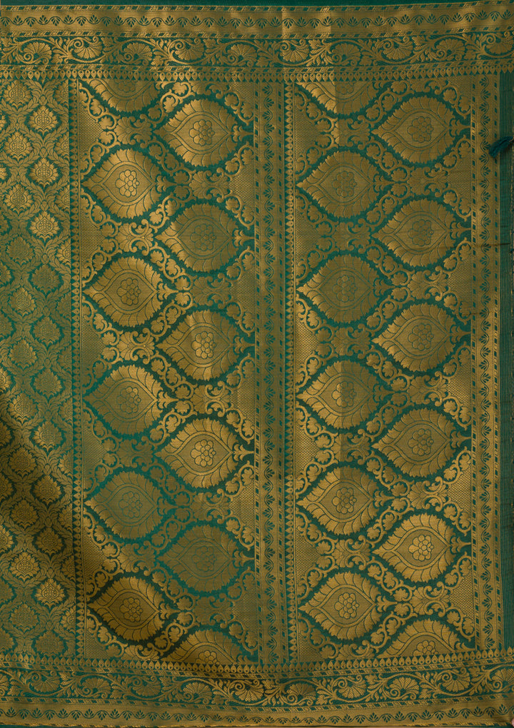 Bottle Green Zariwork Art Silk Designer Saree-Koskii