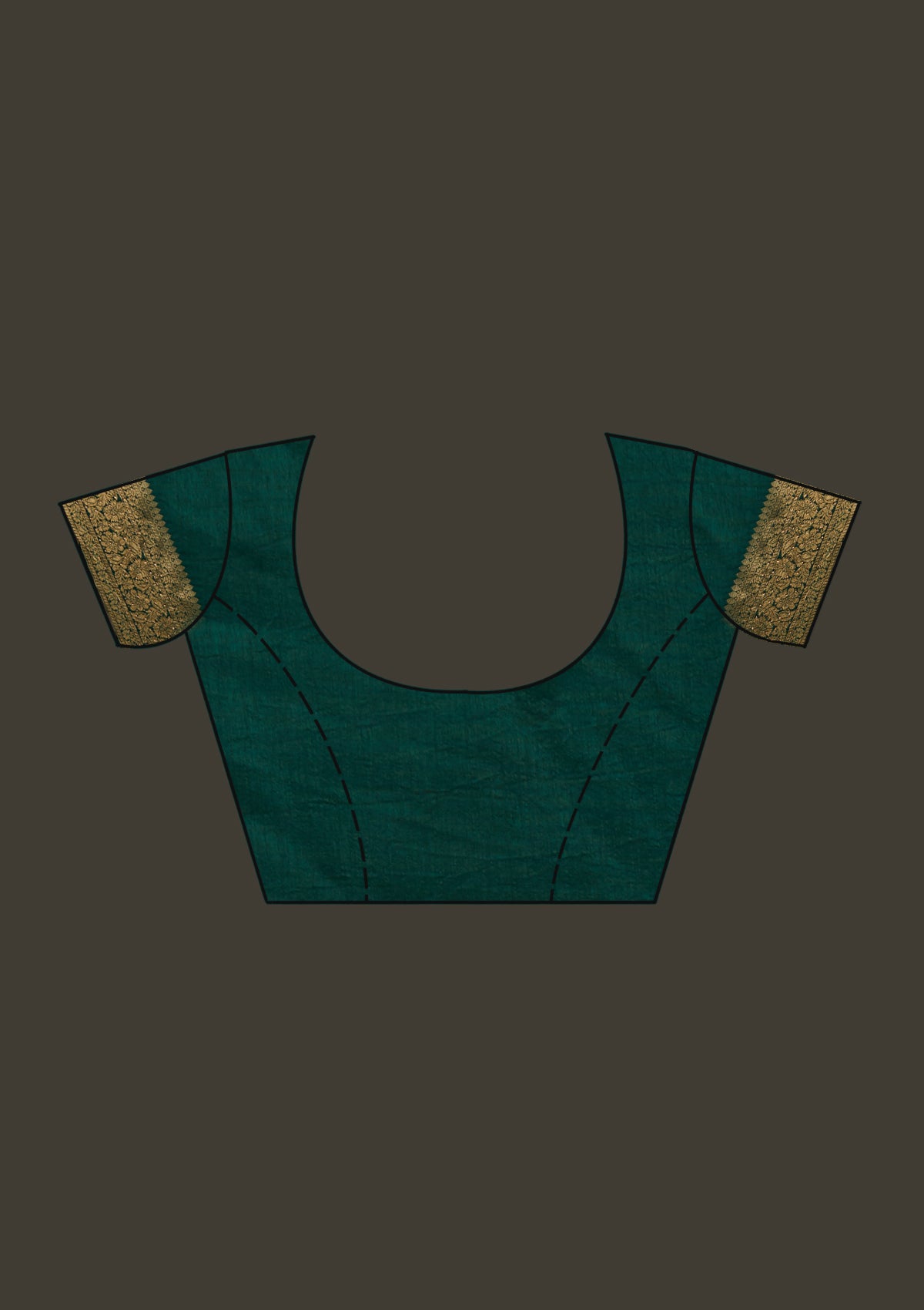 Bottle Green Zariwork Banarasi Designer Saree - Koskii