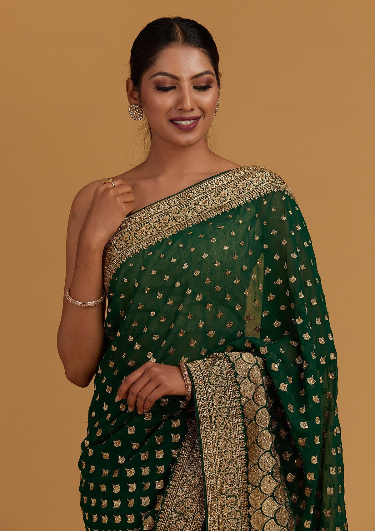 red georgette saree | GS052 | fine-looking perfect sarees - AB & Abi  Fashions