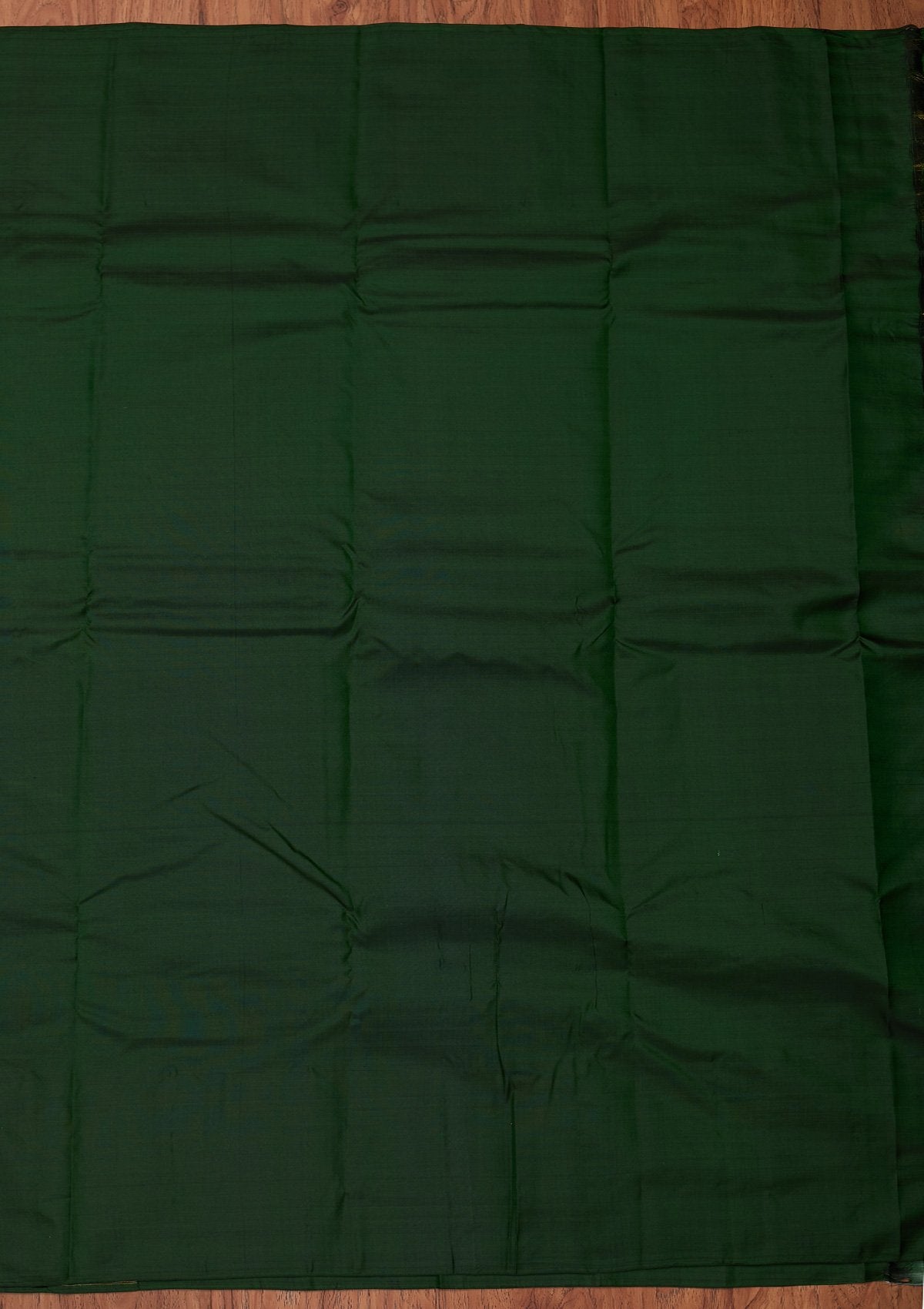Bottle Green Zariwork Pure Silk Designer Unstitched Saree - Koskii