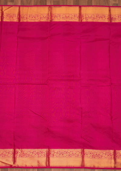 Bottle Green Zariwork Pure Silk Saree - Koskii