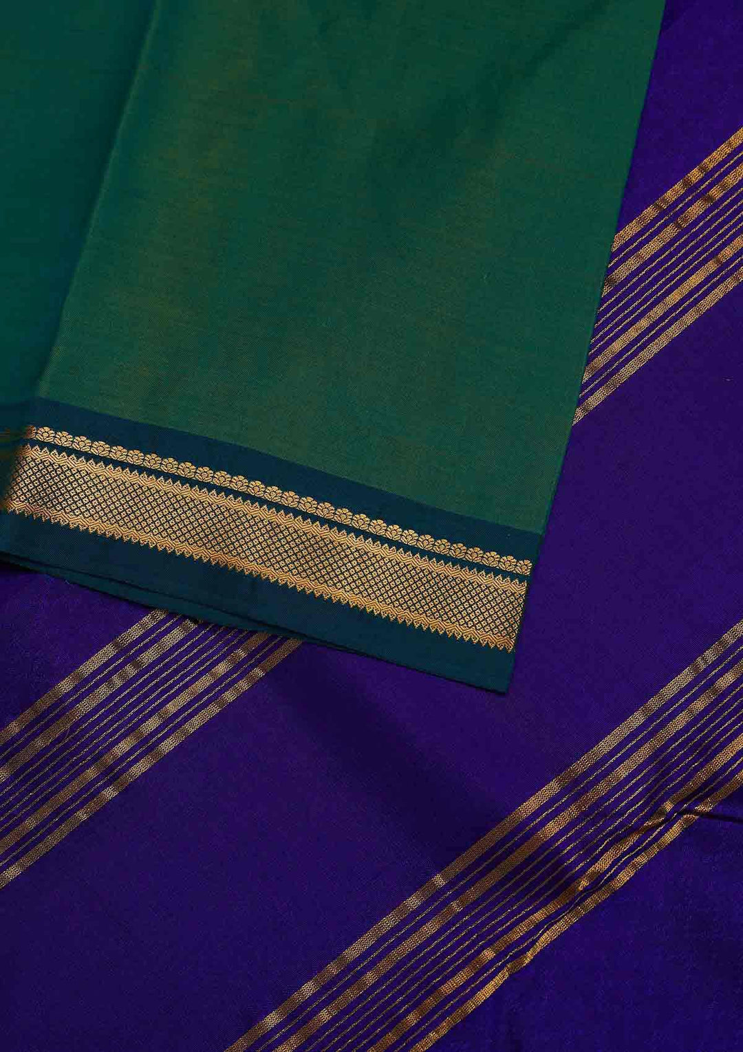 Bottle Green Zariwork Pure Silk Designer Saree - Koskii