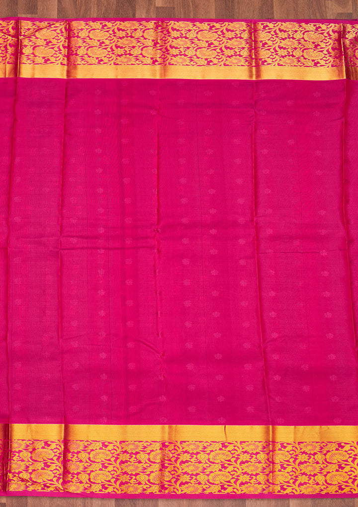 Bottle Green Zariwork Pure Silk Saree - Koskii