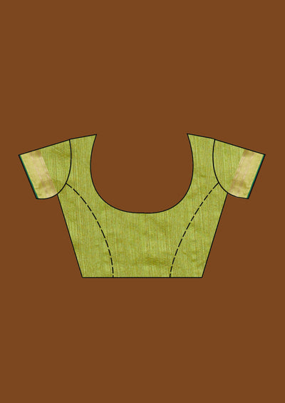 Bottle Green Zariwork Raw Silk Designer Saree - Koskii