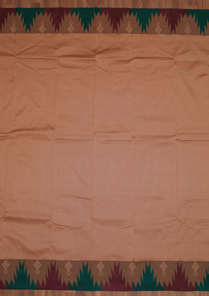 Brown Zariwork Art Silk Saree - Koskii