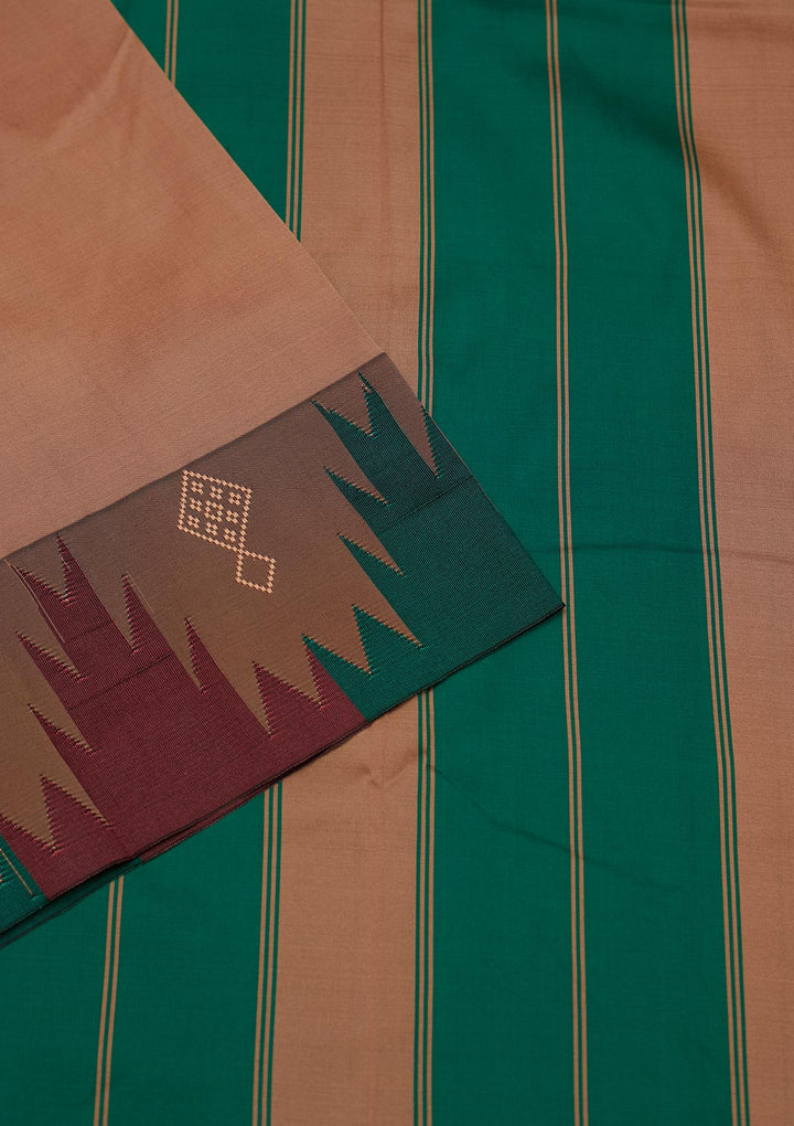 Brown Zariwork Art Silk Saree - Koskii