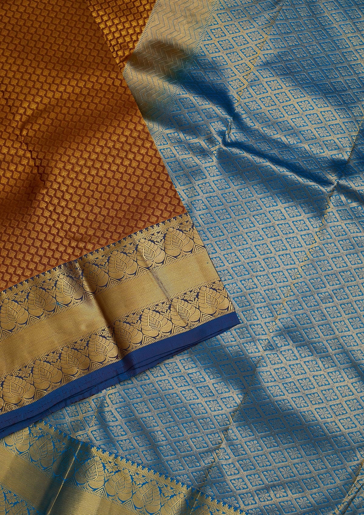 Brown Zariwork Pure Silk Saree-Koskii