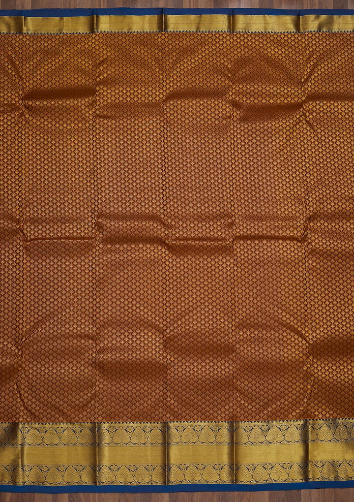 Brown Zariwork Pure Silk Saree-Koskii
