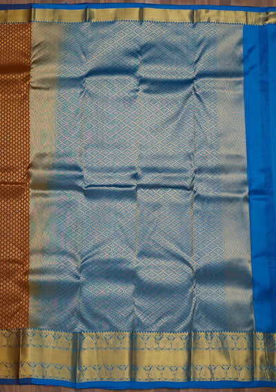 Brown Zariwork Pure Silk Saree-Koskii
