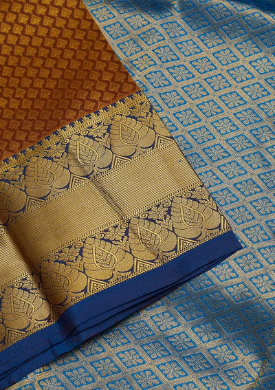 Brown Zariwork Pure Silk Saree-Koskii