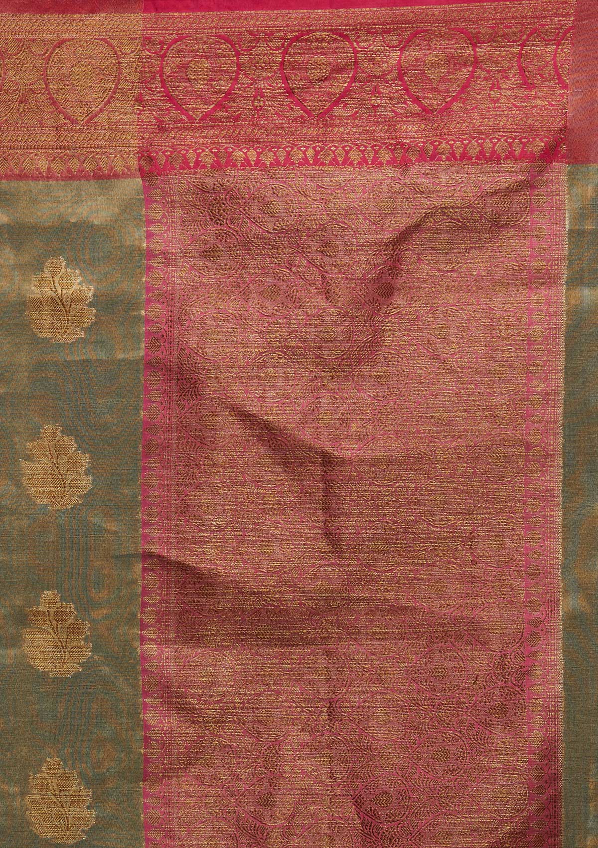 Copper Zariwork Tissue Saree - Koskii