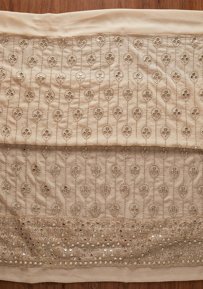 Cream Gotapatti Georgette Designer Unstitched Salwar Suit - koskii