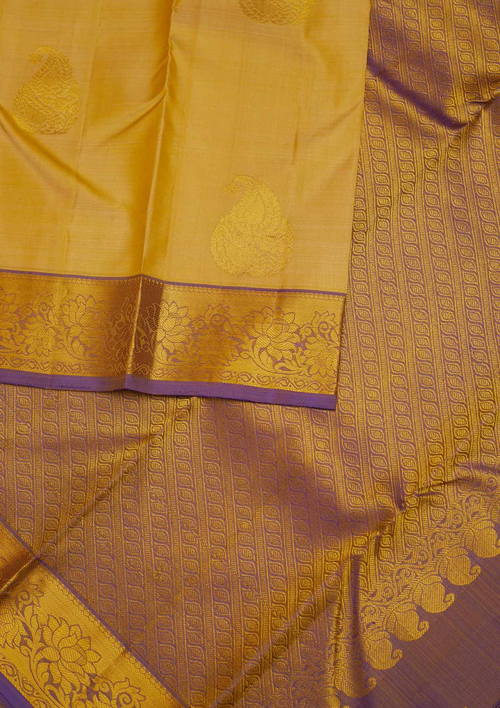 Cream Zariwork Pure Silk Designer Saree - Koskii