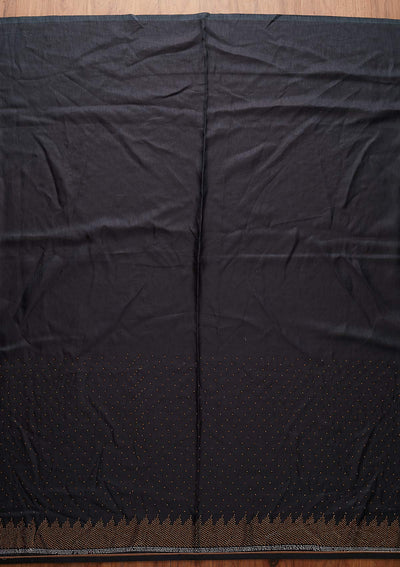 Dark Grey Swarovski Art Silk Designer Saree - koskii