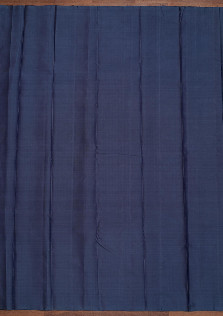 Dark Grey Zariwork Pure Silk Designer Saree - Koskii